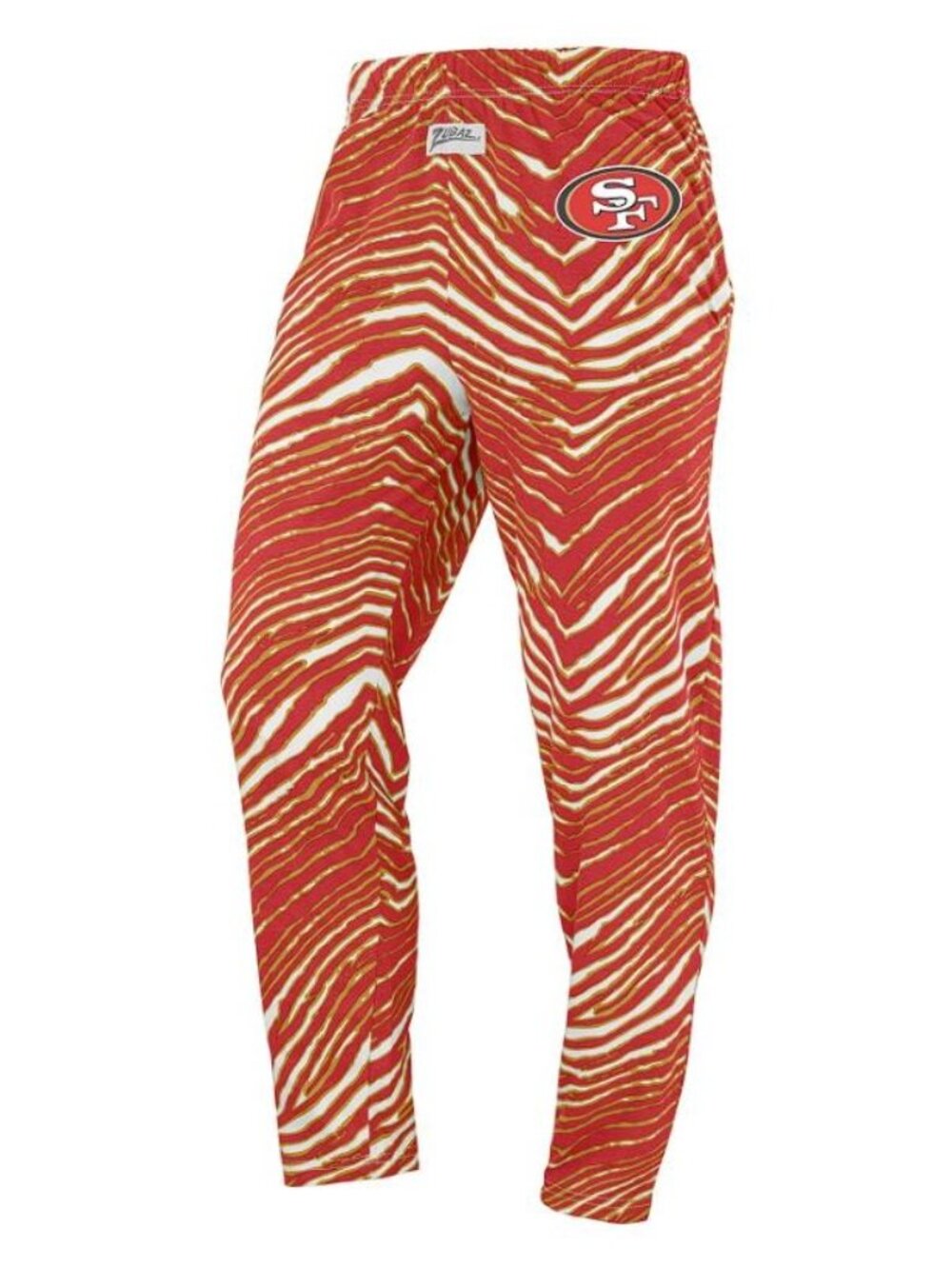 ZUBAZ Adult Unisex NFL San Francisco 49ERS Zebra Z88 Screen Print Pants (Dirty)